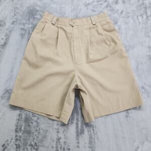 Vintage 90s Haggar Casuals Shorts Womens 12 Tan Pleated High Rise Bermuda Mom